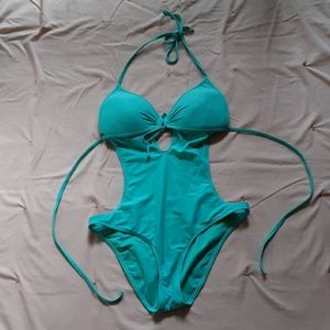 Turquoise one piece bathing suit